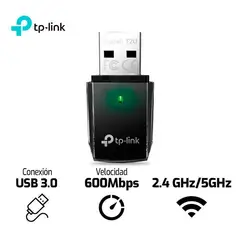 TP LINK - ADAPTADOR WIFI TP-LINK TL-ARCHER T2U AC600 USB 3.0 2.4 GHz - 5GHz