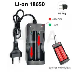 GENERICO - Cargador de baterias de litio 18650 Doble