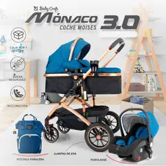 HI BABY - Coche Mónaco con Porta bebe + Pañalera
