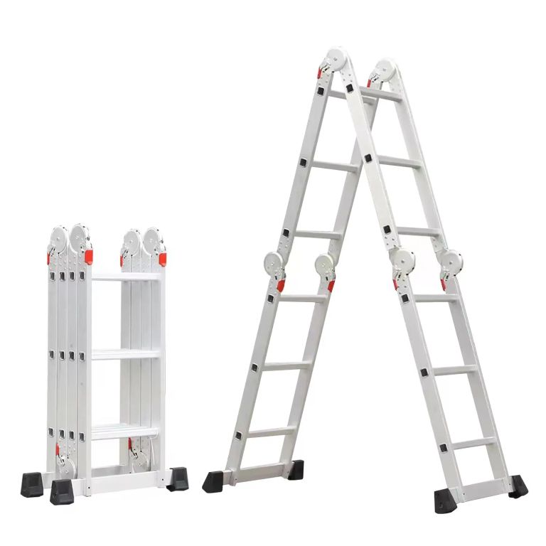 Escalera Plegable 12 Pasos Multifuncional Aluminio