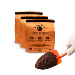 GENERICO - Sustrato para Plantas y Flores 15 Litros (Combo 3 Bolsas de 5L)