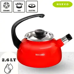 RECORD - Tetera a/esm. Amore Rojo int/bco # 22 (2.6lt) t/ac -