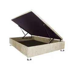 MUEBLES MACRUMO - Box Espacio Tarima reforzado 1.5 Plz + Tela ALPHA (Color Beige)