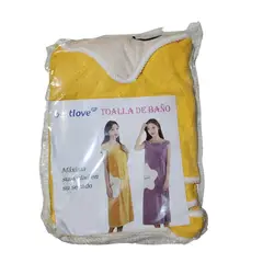 GENERICO - Toalla Bata de baño suave de microfibra Amarillo - 66 x 135 CM