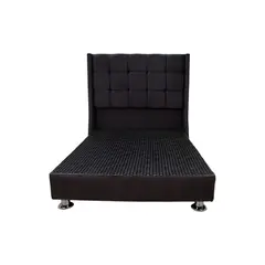 MUEBLES MACRUMO - Cama tapizada Atenas - 1,5 Plz - color negro