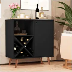 VENTITAS HOME - Mueble de Bar Giorgia Color Negro