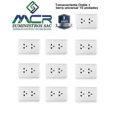 GENERICO - Tomacorriente Doble P/T 10 unidades