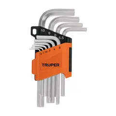 TRUPER - Juego 10 Llaves Allen MM Hexagonal con Organizador