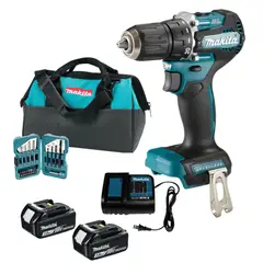 MAKITA - Taladro Percutor 18V LXT BL DHP487 +2 bateria 3ah + cargador