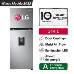 LG - Refrigeradora GT31WPP 314L Door Cooling Top Mount Plateada.