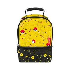 POKEMON - Lonchera Doble Compartimento Thermos Pikachu para Niños