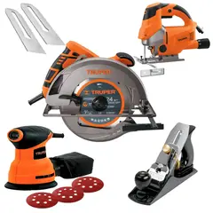 TRUPER - COMBO Sierra circular caladora lijadora cepillo carpintero