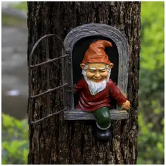 OEM - Decoracion Adorno GNOMO para Jardin Arbol Hogar de Resina W24-R