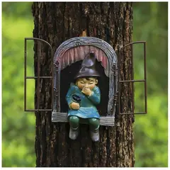 OEM - Decoracion Adorno GNOMO para Jardin Arbol Hogar de Resina W25