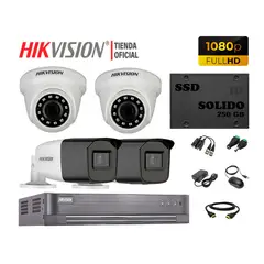 HIKVISION - KIT 4 CÁMARAS VIGILANCIA FULLHD 2 VARIFOCAL +DISCO SSD 240GB