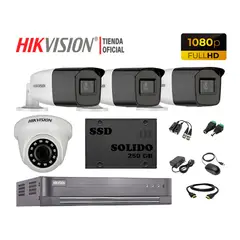 HIKVISION - KIT 4 CÁMARAS VIGILANCIA FULLHD 3 VARIFOCAL +DISCO SSD 240GB