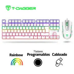 T-DAGGER - Combo ADVANCE FORCE T-TGS005-SP Teclado + Mouse Blanco
