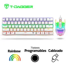 T-DAGGER - Combo MAIN FORCE T-TGS008 Teclado + Mouse Blanco