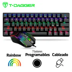 T-DAGGER - Combo MAIN FORCE T-TGS008 Teclado + Mouse Negro