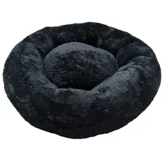MD - Cama Para Perros y Gatos Donut Negro Talla XL - MD