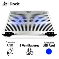 IDOCK - Cooler Para Laptop ZODIAC ULTIMATE 2 Ventiladores Aluminio