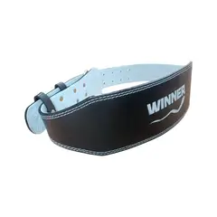WINNER - Cinturon Correa De Cuero Levantamiento De Peso Negro Talla M
