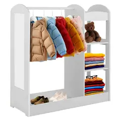 DIBA MUEBLES - Armario de Ropa Infantil con Espejo Duke Blanco