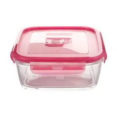 LUMINARC - Taper de vidrio cuadrado 760 ml con Tapa rosada Pure Box Active