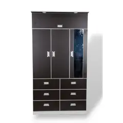 MUEBLES MACRUMO - Ropero de 100cm con dicroicos - Color Wengue - Armado