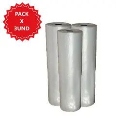 GENERICO - Kit 3 rollos de bolsa transparente alta densidad - 35 x 45cm