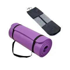 WINNER - Colchoneta Yoga Mat Gruesa 15 mm Bolso y Sujetador Morado