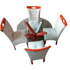 MUEBLES CRISOSTOMO - Juego de Comedor 4 Sillas Redondo Natural