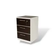 MUEBLES MACRUMO - Velador 3 Cajones + Cerradura. Color Wengue