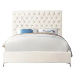 GENERICO - Cama Tapizada Capitoné Abba Perla 1.5 Plz