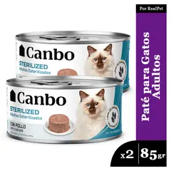 CANBO - Pack x2 Paté para Gato Adulto Esterilizado Pollo 85 gr