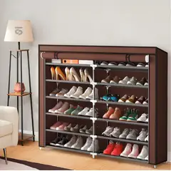 SM - ZAPATERA ORGANIZADOR DE ZAPATOS 6 NIVELES DOBLE CAFE