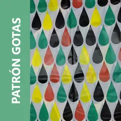 GENERICO - Cortina de ducha con 12 ganchos 180x180 - Gotas