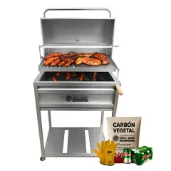 THE GRILL SHOP - Parrilla Mediana Con Tapa Full Acero Inoxidable Grill Shop
