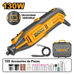 INGCO TOOLS - Mini Rectificadora INGCO 130W + Kit 109 Piezas MG13328