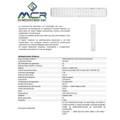 GENERICO - LAMPARA DE EMERGENCIA LED DE 200 LUMENES LUZ BLANCO FRIO IP20