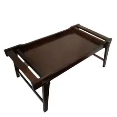 GENERICO - Mesa de cama azafata mesa plegable de madera en Marron