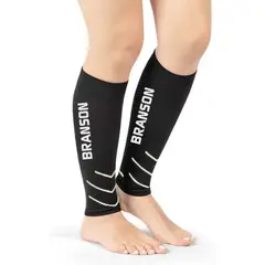 BRANSON - Pantorrilleras Running de Compresión Talla S NegroBlanco