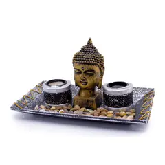 CONCEPT - Figura Buda Poliresina Marrón 29x15x18cm