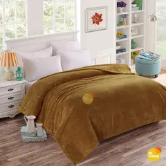 CASATEX - Manta Antialérgica Peluche 2 PLAZAS Ocre