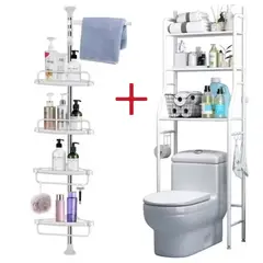 GENERICO - COMBO ORGANIZADOR PARA BAÑO Y ESQUINERO DE DUCHA