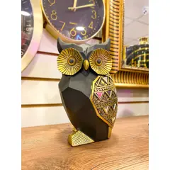 CONCEPT - Figura Buho NegroDorado 13x11x20 cm