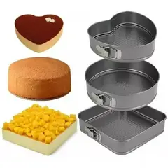 OEM - Kit 3 Moldes para Pasteles Kekes Desmontable Antiadherente Reposteria