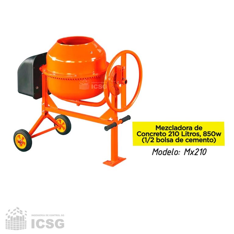 Trompo Mezcladora de Concreto 210L y 850W