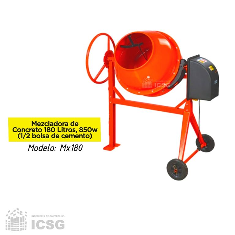 Trompo Mezcladora de Concreto 180L y 850W