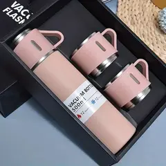 GENERICO - Set de 4 Pz Termo de Acero Inoxidable 500 ml Taza - Rosa